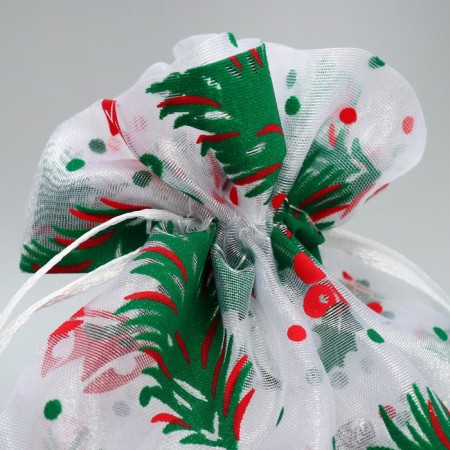 Bag gift organza "Christmas trees", 16 x 24 cm +/- 1.5 cm, new year-2