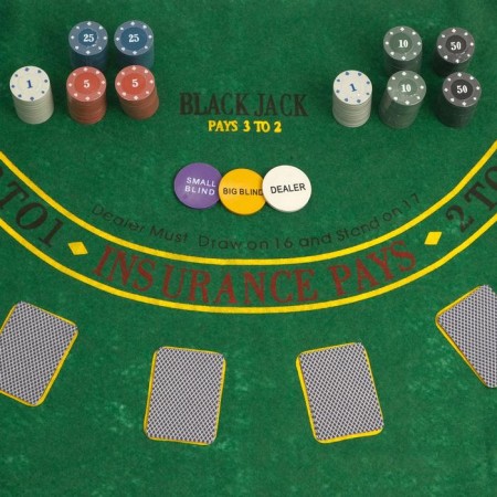 Poker, set for the game (maps 2 decks, chips 200 pcs.), With a face value, 60 x 90 cm-1