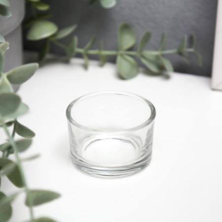 Glass of Glass for 1 candle "Round" transparent 3.2x5x5 cm-2