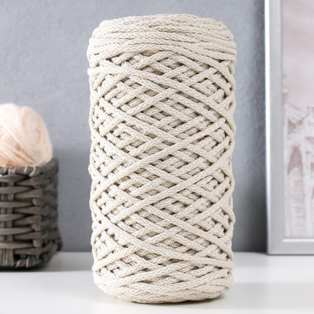 Knitting cord 100% polyester, width 5 mm 100m (ivori)