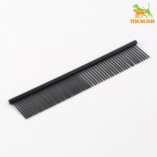 A comb for wool with galvanic coating, 18 x 3 cm, black