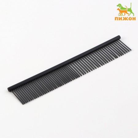 A comb for wool with galvanic coating, 18 x 3 cm, black