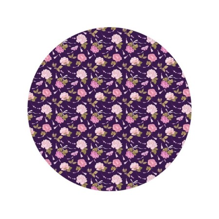 Pareo and beach rug "Flower decoration", d = 150 cm-1