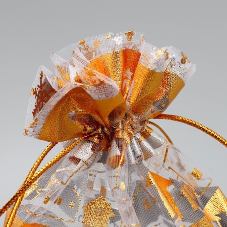 Bag Gift Organza "Golden City", 16 x 24 cm +/- 1.5 cm, New Year-3