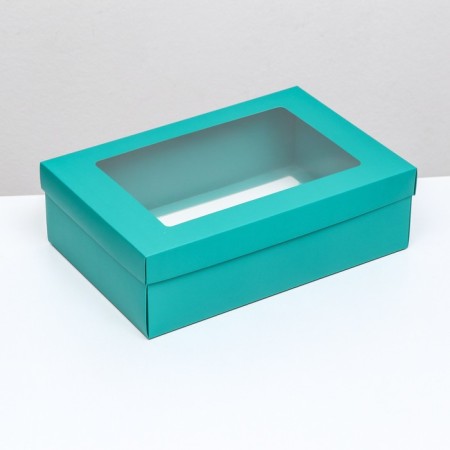 Folding box "Emerald", with a window 30 x 20 x 9 cm