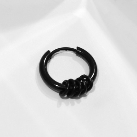 Piercing in the ear "Rings", d = 12 mm, black color