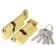 Ax102.60 mm cylinder mechanism, 25x10x25, 5 keys, brass color