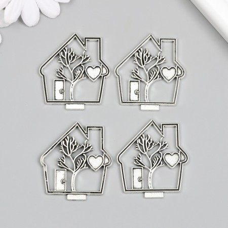 Decor for creativity Metal "House of Love" silver 4.2x3.9 cm-2