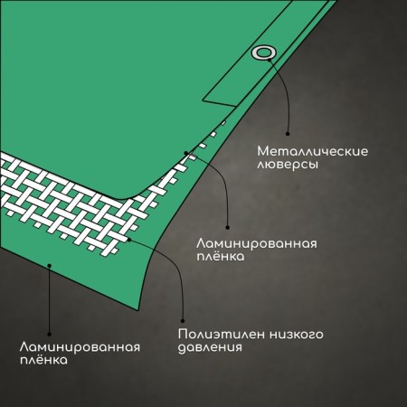 Protective tent, 8 × 6 m, density 120 g/m², UV, eyelets step 1 m, green-2