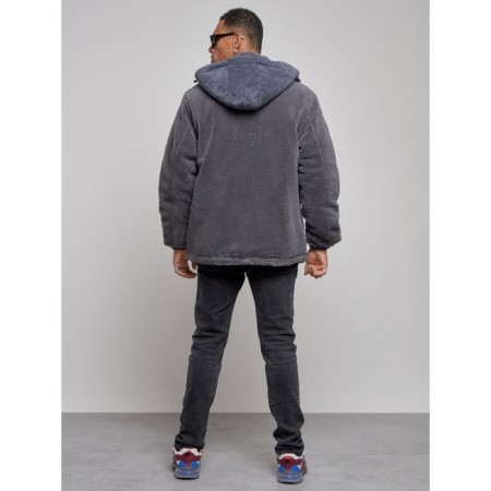 Plush jacket men's, size 48, gray color-3