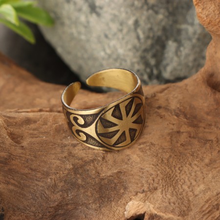 Kolovrat's amulet ring, brass-1
