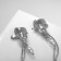 Hanging earrings "Mint" with pearls, white color in silver