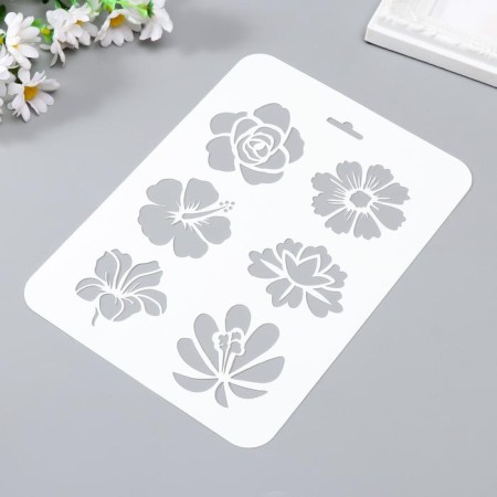 Stencil plastic "flowers" 16x22 cm-1