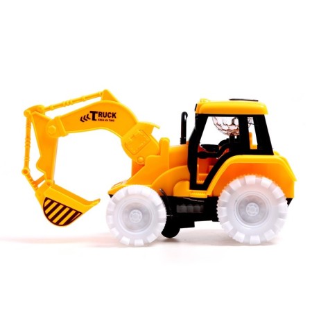 Excavator Truck, works on batteries, light and sound, yellow color-1