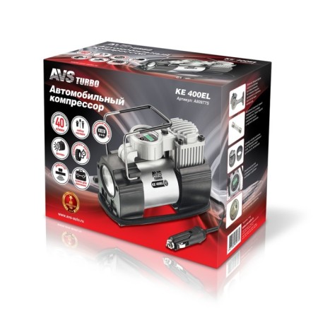 Car compressor AVS KE400L, 40 l/min, 10 atm, metal, with a lantern-1