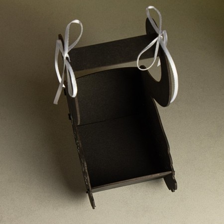 Kashpo "Swan", 17.5x11x24.5 cm, oak, black-2