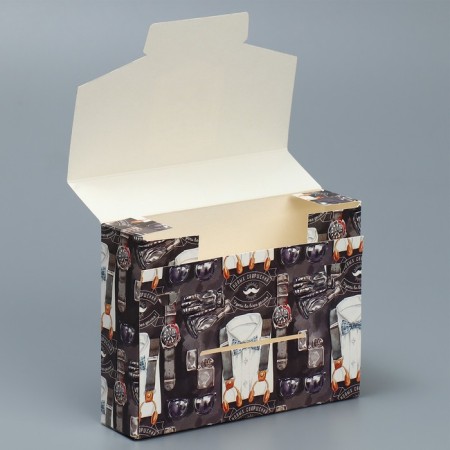 Gift folding box, packaging, “real man” 16x12x4 cm-3