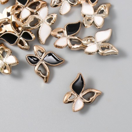Buttons plastic for creativity on the leg "butterfly" set of 15 pcs mix 1.6x1.4 cm-1