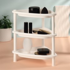 Organizer for storing cosmetics, corner, 3 sections, 28 × 19.5 × 29 cm, white