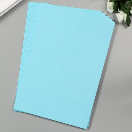 Foamiran "pale blue" 2 mm (set of 5 sheets) A4 format format-2