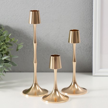 Summary Metal "Sophisticated narrowed" d = 2 cm, set 3 pcs h = 21.5 cm, 16 cm, 11 cm-1