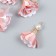Decor Textile "Flower 2 colors with pearls. Direct pink and white" set 6 pcs 3 cm