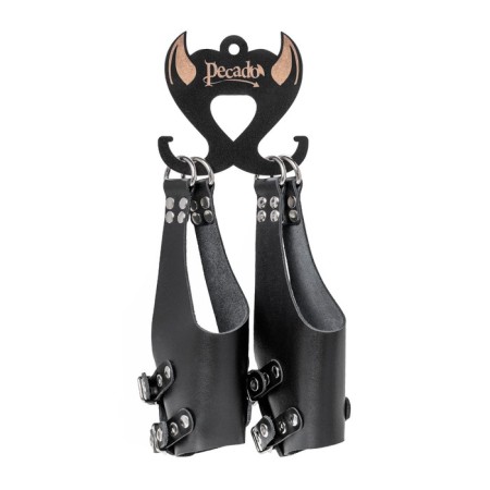 Suspension Pecado BDSM, "rude" with eyelets, genuine leather, black-6