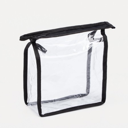 Cosmetic bag with lightning, black/transparent color-1