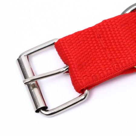 Two -layer collar with a swivel, 55 x 2.5 cm, polyester, red-6