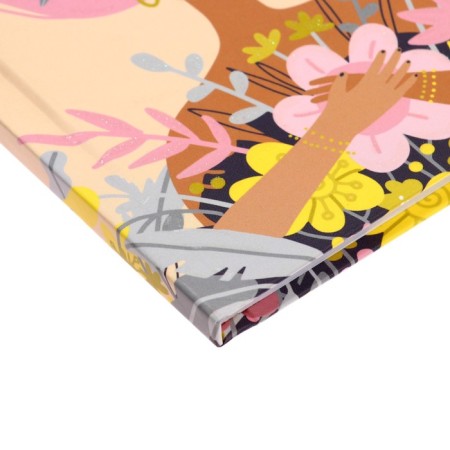 Notebook A6, 64 sheets to the point "Spring", solid cover, matte lamination, glitter, block 65g/m2-4