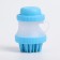 Brush for washing and massage of animals, with a shampoo container, blue