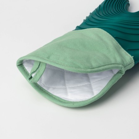 Mitten for hot with the cuff "Profi" silicone, 34 × 17.5 × 2cm, green color-2
