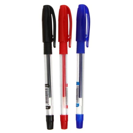 Gel handle Pensan Soft Gel, node-bela 0.7 mm, rubber flu, 3 colors, mix + display-1