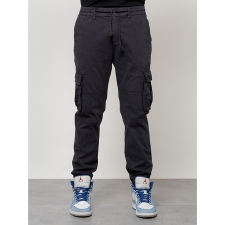 Cargo jeans male, size 50-52, dark gray color-10