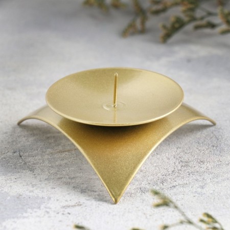 Climber "Asterisk" Metal for one candle, 9x3.5 cm, golden-1