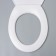 A toilet seat with a lid, snow-white color