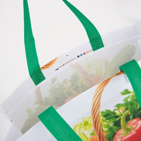 Household bag without fastening, green color/multi -colored-2