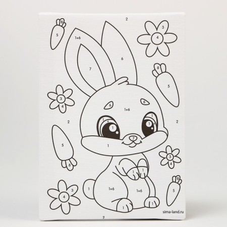 Picture on numbers for children "Bunny with carrots", 21 x 15 cm-2