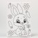 Picture on numbers for children "Bunny with carrots", 21 x 15 cm