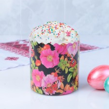 Форма бумажная для кулича "Шиповник" 90 x 90 мм