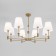 EUROSVET CONSO 60145/8, E14, 8x40W, 900x900x550 mm, brass color, brass