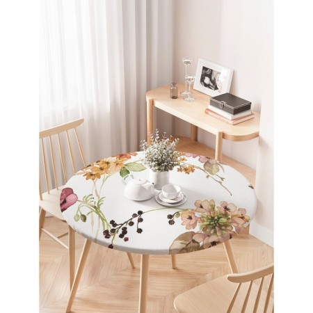 Grinding tablecloth "Tender watercolor", round, oxford, elastic band, size 120x120 cm, diameter 75-100 cm-2