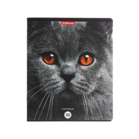 Notebook A5 96 sheets in a cage, Erichkrause "Cats", covered Cardboard, matte lamination, selective UV-LK, OFSET 100% White, MIX (1 species in Spike)-7