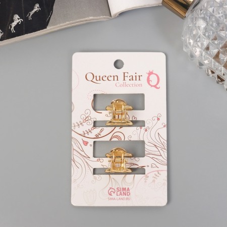 Hair crab "Sherry" (set 2 pcs) classic an arc, 1.5 cm, gold-2