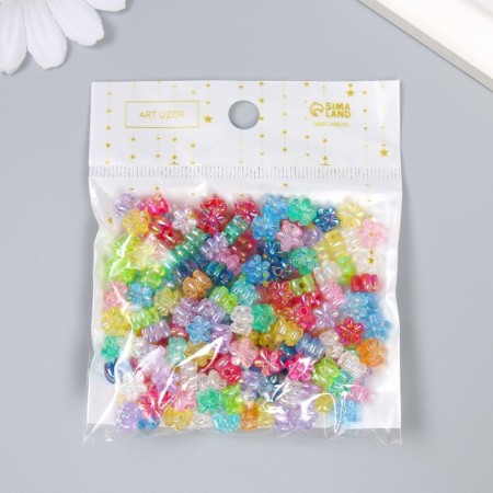 Beads for creativity plastic "Flower. Multi-colored mother of pearl" NR 20 g 0.7x0.7x0.4 cm-2