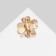 Brooch "Clover", white-green color in gold