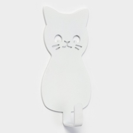 The hook wall -mounted self -adhesive "cat", 50 × 95 × 15 mm, white color