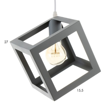 Lamp Bayerlux suspension "Square" 1x40W E27 gray 16x16x18-116 cm-6