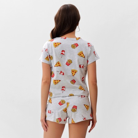 Female pajamas (T -shirt and shorts) KAFTAN PIZZA p. 40-42, gray-3