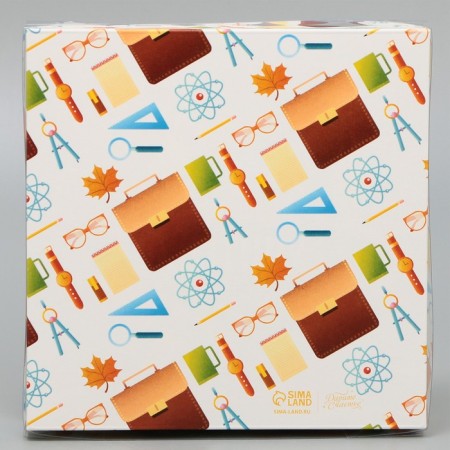 Cookie box, confectionery packaging with PVC lid, “best teacher”, 15 x 15 x 3 cm-4